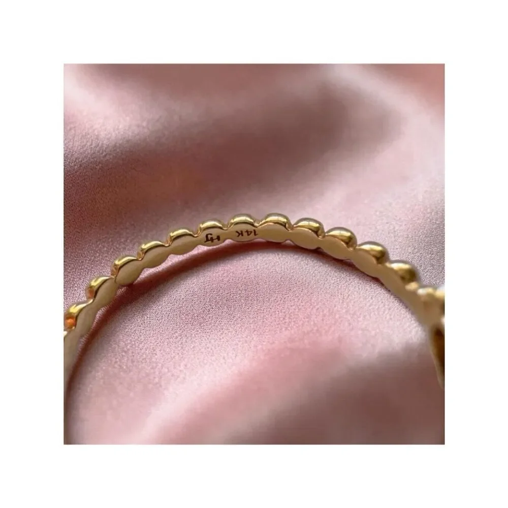 14K Gold Natural Teal Sapphire Ring Beaded Band Size 6 2/3ct Unheated Sapphire